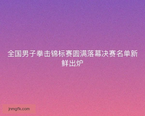 全国男子拳击锦标赛圆满落幕决赛名单新鲜出炉